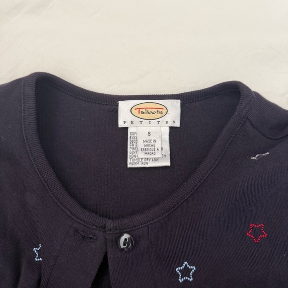 Vintage Talbots Star Embroidered Cardigan Sweater Long Sleeve 90’s Teacher Gran - Picture 3 of 4